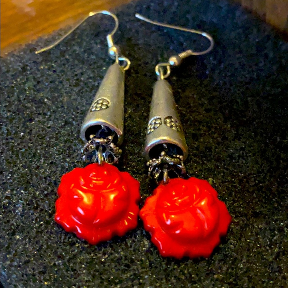 Red Roses Earrings
